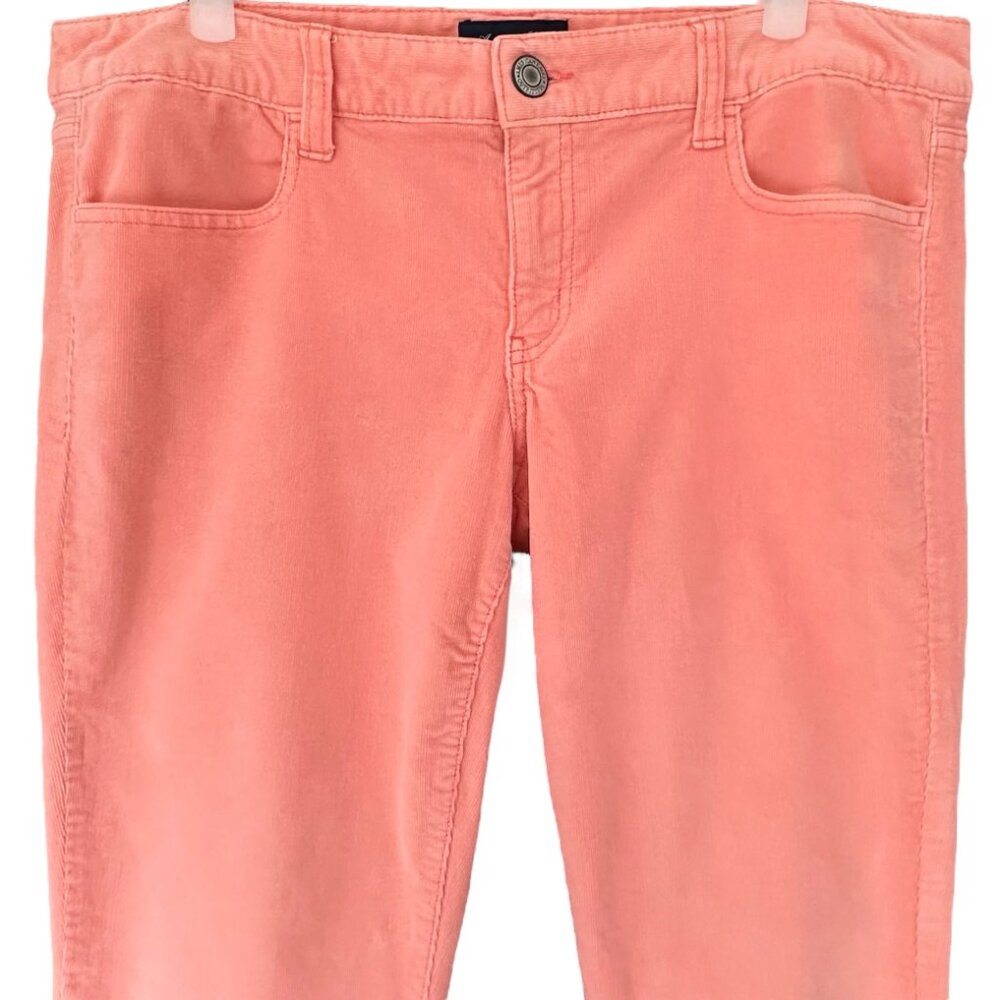 American Eagle Outfitters Pants Jeggings 14 Pink Super Stretch Low Corduroy EUC - Picture 7 of 13